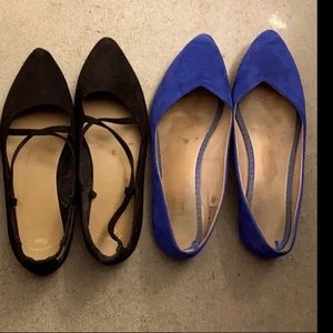 2 pairs of flats! - black and blue only!